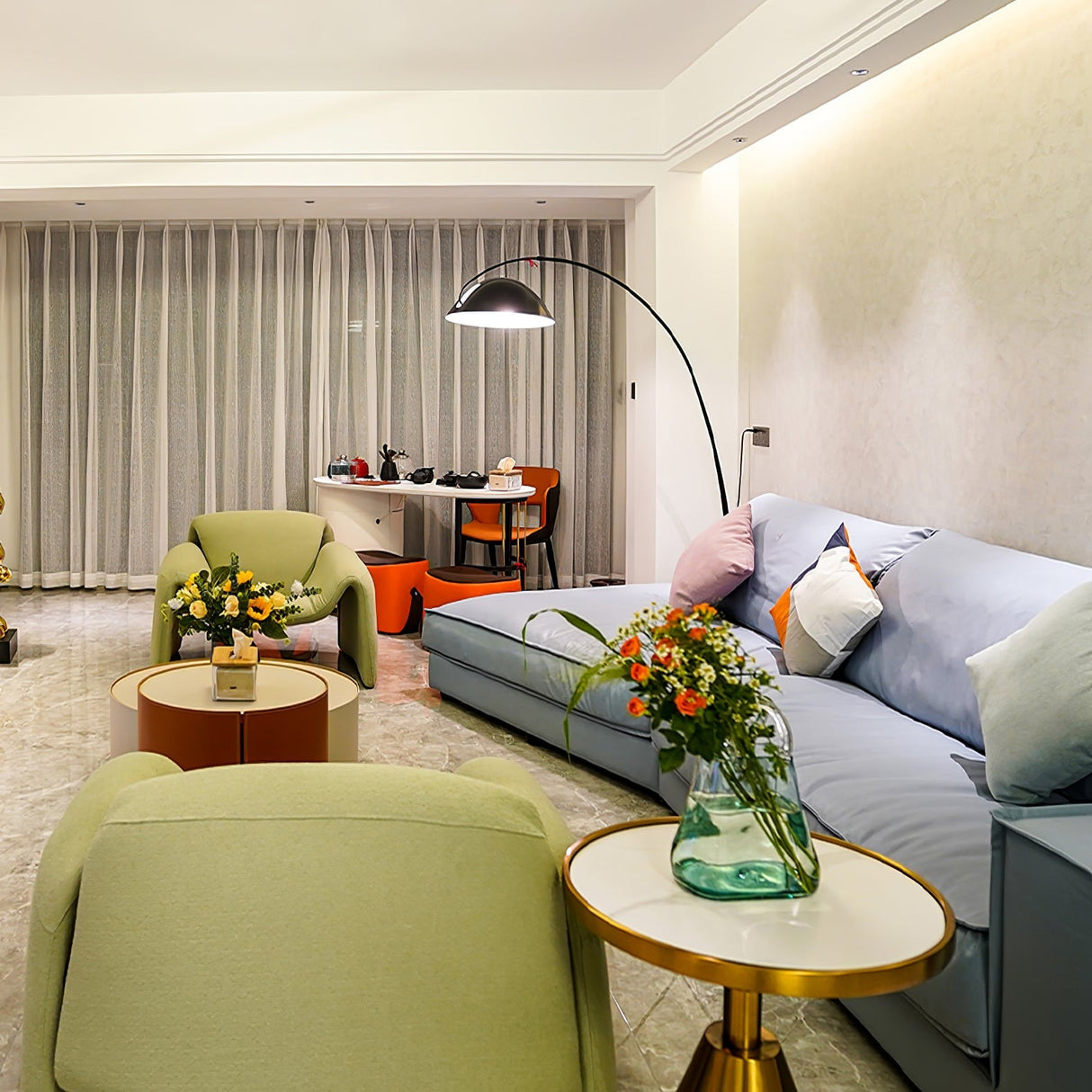 LumoArch Premium LED Bogenstehleuchte | Modernes Design | Dimmbar | Wohnzimmer Beleuchtung