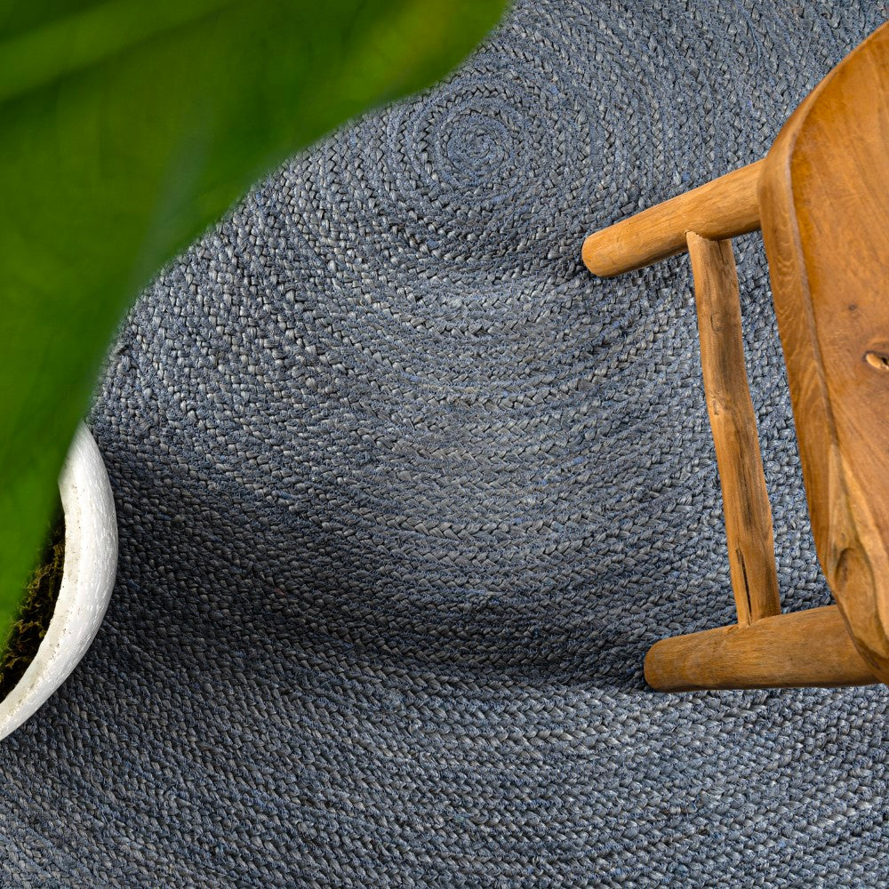 Coastio Geflochtener Runder Jute-Teppich | Coastal Cottage Design | Nachhaltige Eleganz für Ihr Zuhause