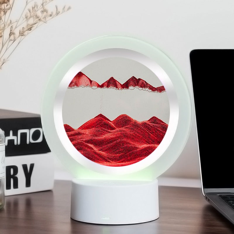 LumenFlow Quicksand 3D USB Tischlampe | Nachtlicht mit Touch-Schalter | 7 Farben