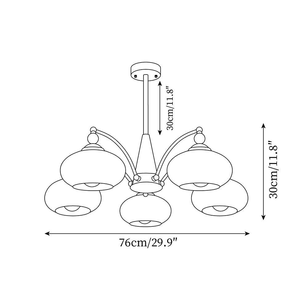 HarmoniaRetro Kronleuchter | Retro Design | Elegante Beleuchtung | Dimmbar | Perfekt für Esszimmer & Wohnzimmer