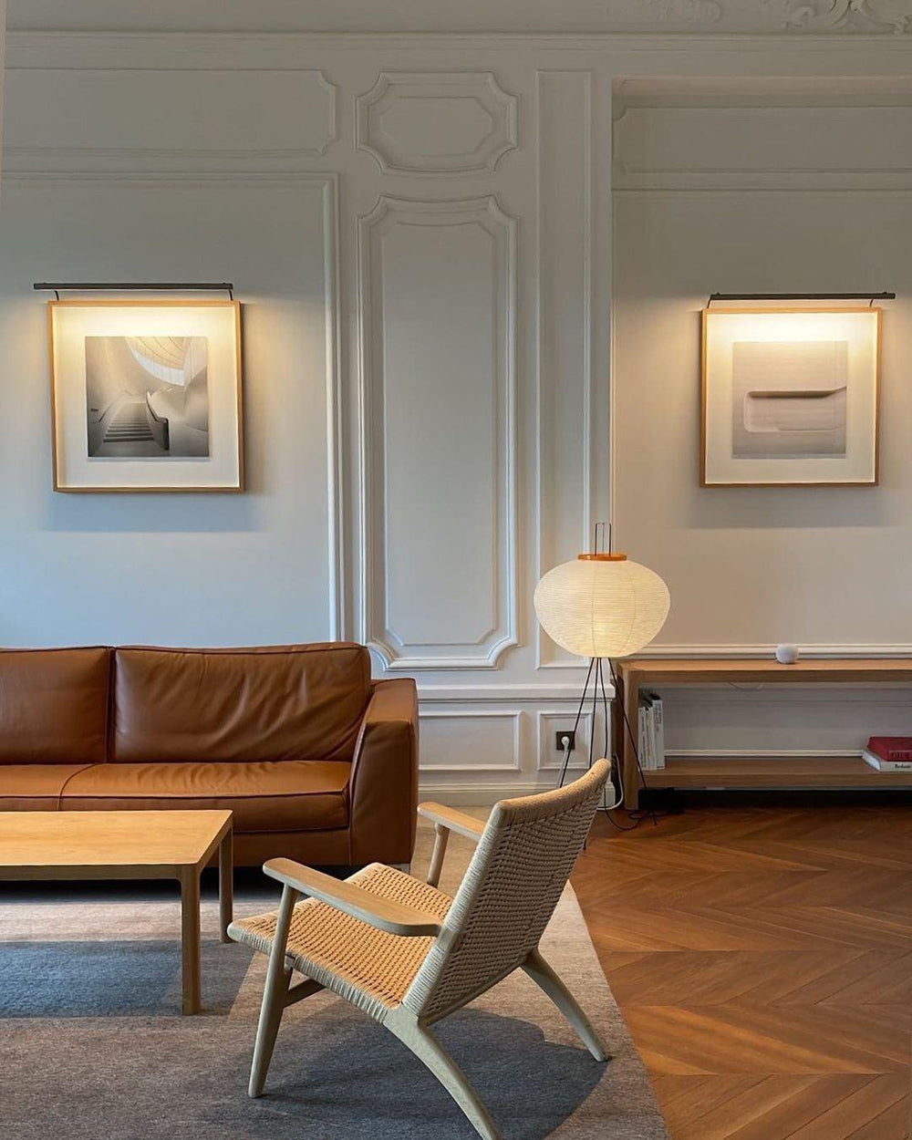 SereniLum Reispapier Stehlampe | Minimalistisches Design | Warmweißes LED-Licht | Nachhaltige Deko für Zuhause