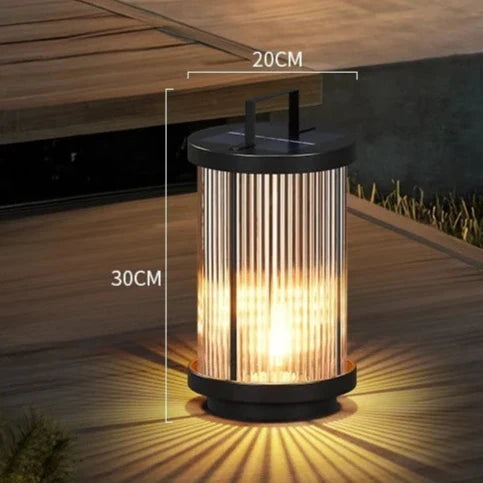 LumaFleur Solar Laterne | Gefaltetes Glasdesign | Kabellose Solarlaterne | Wetterfest | Deko für Garten und Terrasse