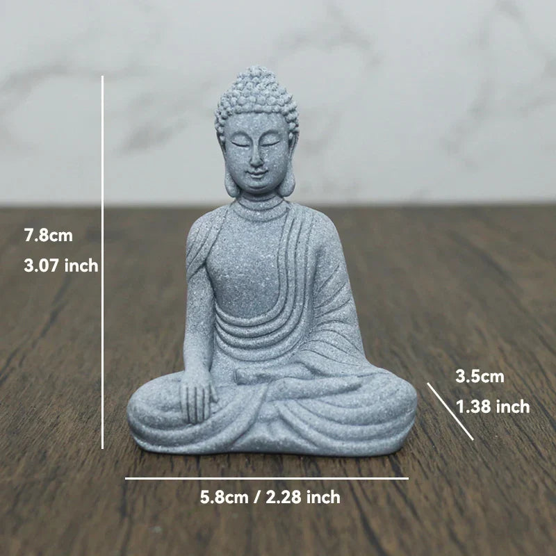 TranquilStone Buddha Figuren Set | Meditative Mönchs Statuen | Zen Garten Dekoration | Achtsamkeit & Feng Shui Deko für Zuhause