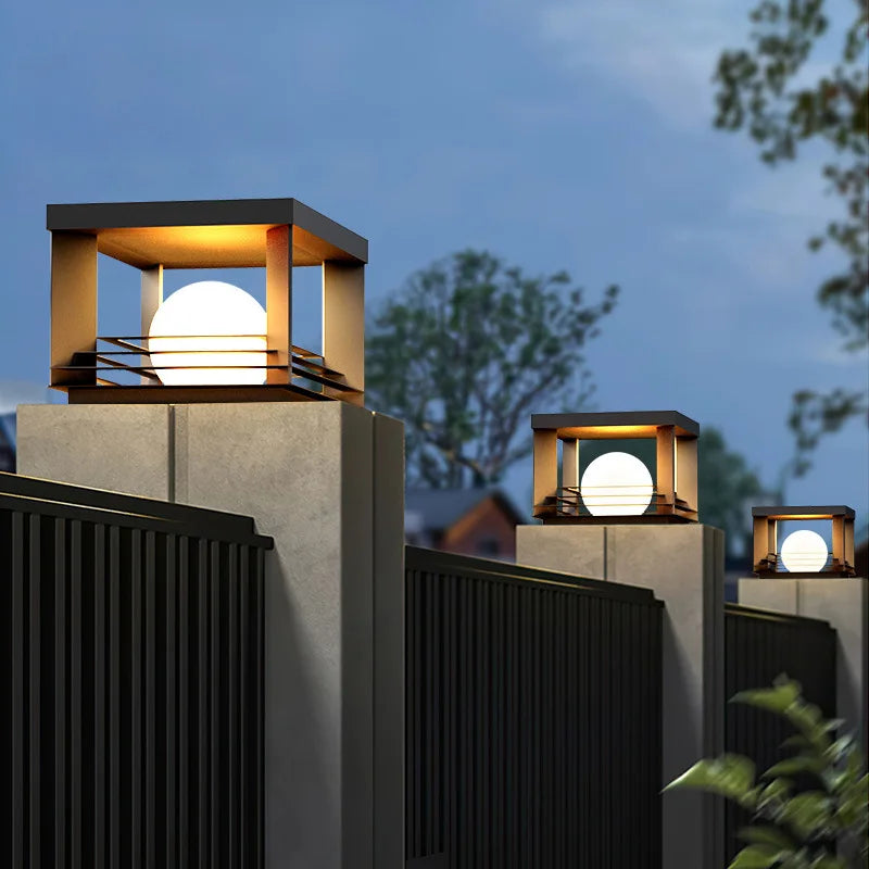LunaPillar Solar-Pfeilerlampe | Moderne LED-Außenbeleuchtung | Wetterfest | Nachhaltige Gartendeko