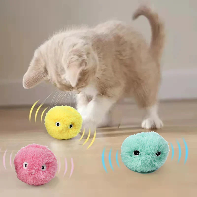 KittySphere Intelligenter Interaktiver Plüschball für Katzen | Fördert Bewegung & Spielspaß | Flauschiges Katzenspielzeug