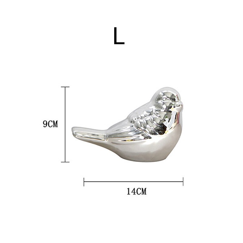 NordNest Porzellan-Vogel Dekofigur | Tisch- & Heimdekoration aus Keramik | Gold & Silber Design für moderne Wohnräume