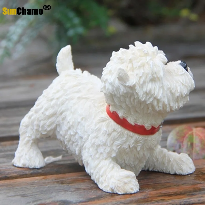 TerriCraft West Highland Terrier Figur | Harz Hundemodell | Deko für Zuhause & Auto