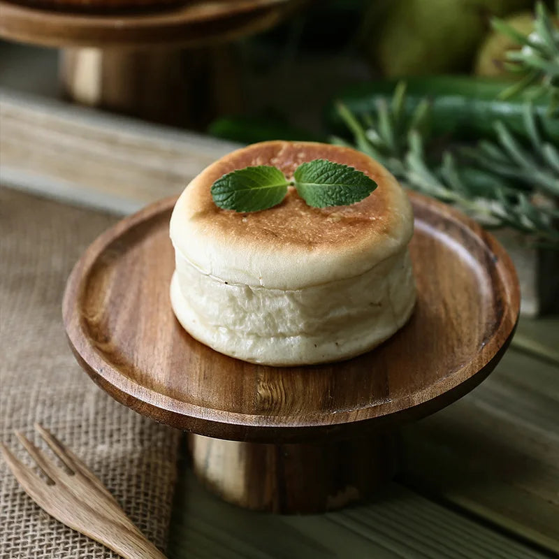 WoodElevate Servierständer aus Holz | Rustikales Design | Vielseitiger Essenspräsentationständer | Dekorativ & Praktisch