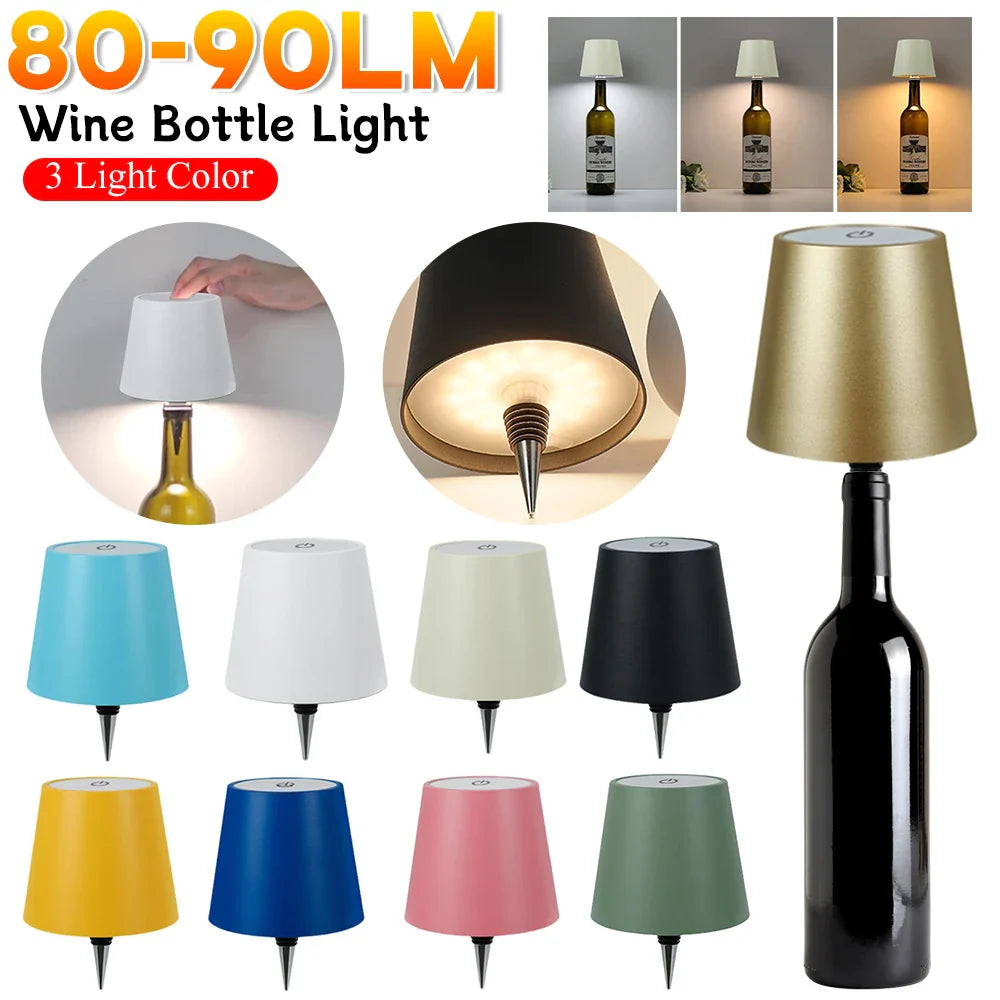 GlowBottle Kabellose LED Weinflaschenlampe | Touch-Steuerung | Dimmbares Stimmungslicht | Type-C Ladefunktion