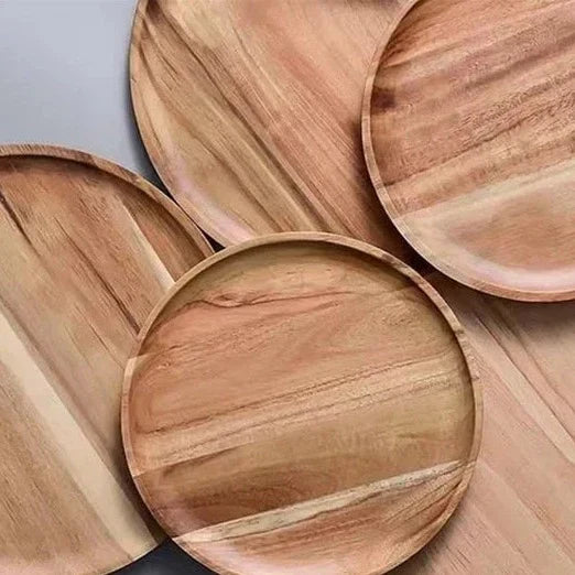 AcaciaCraft Teller Kollektion | Hochwertige Akazienholzplatten | Nachhaltige & Stilvolle Tischdekoration