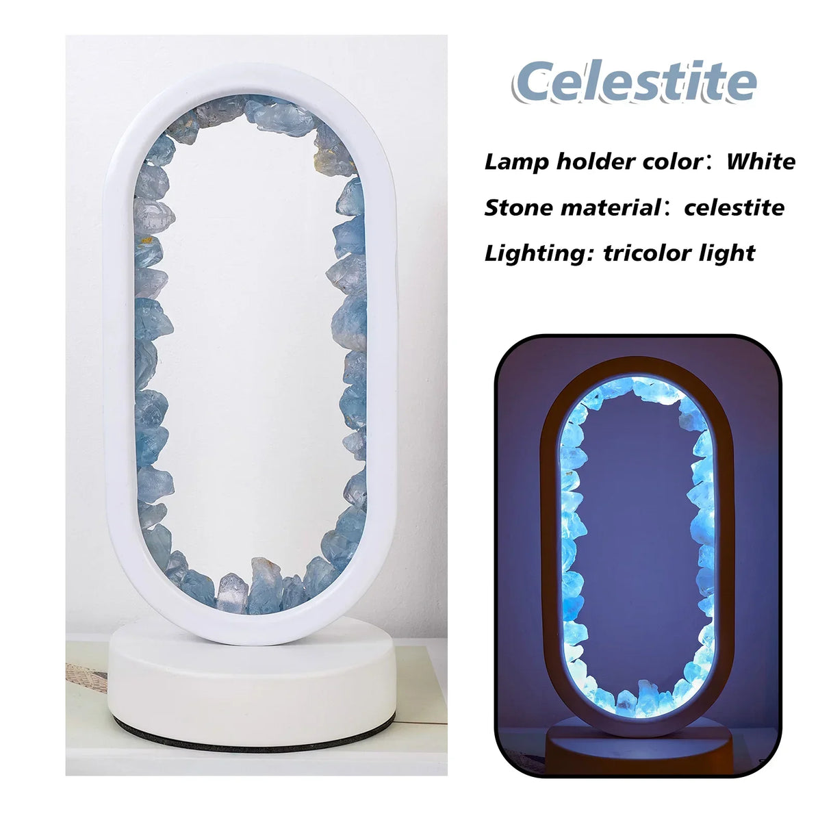 CrystalLoom Amethyst Nachtlicht | Natürliches Ovallicht | Stimmungsvolles Design für Schlafzimmer & Dekoration