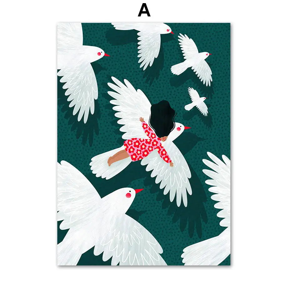 ArtWave Nordische Tierkunst-Leinwand | Wal Delfin Leopard | Poster und Drucke | Wohnzimmer Wanddeko