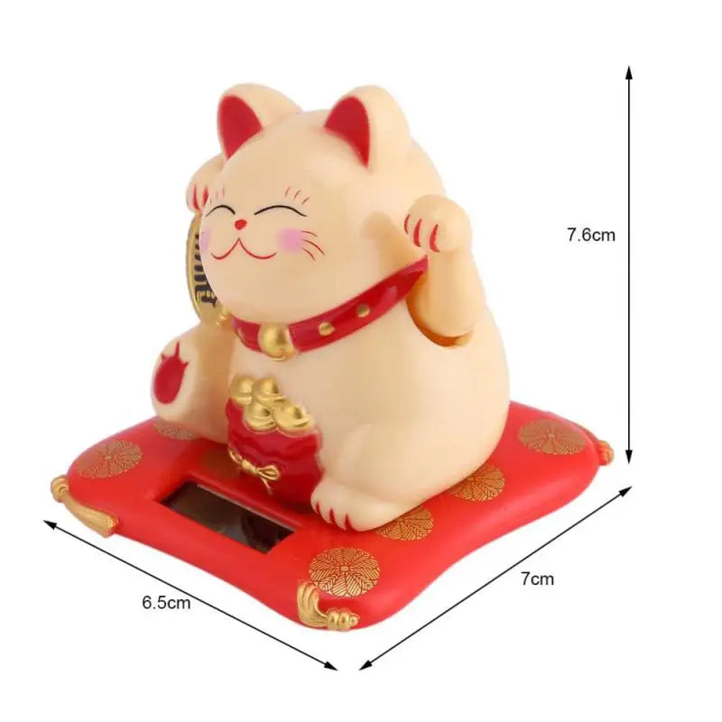 LuckyMiko Chinesische Glückskatze | Winkende Katze mit Beweglichem Arm | Feng Shui Dekoration für Zuhause & Büro | Symbol für Wohlstand
