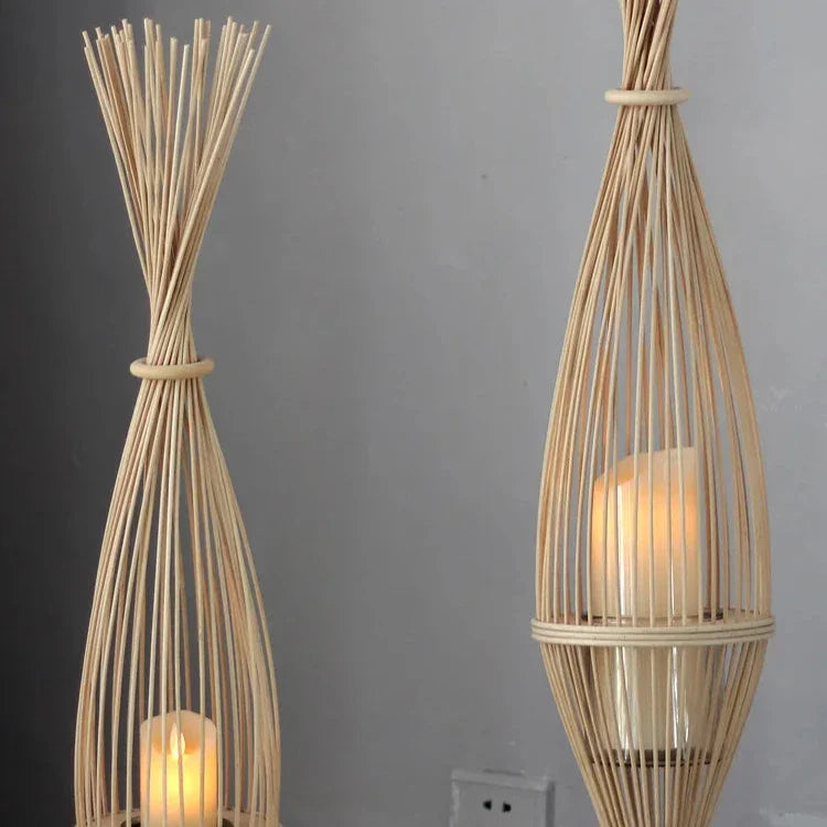 GlowWeave LED Kerzenlaterne | Handgefertigte Geflecht-Laterne | Stimmungsvolle Beleuchtung | Dekoration für Zuhause