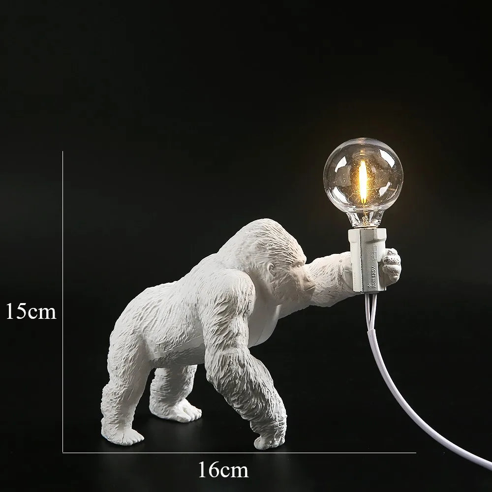 PrimalGlow Gorilla Tischlampe | LED Nachtleuchte | Tierische Tischbeleuchtung für Zuhause