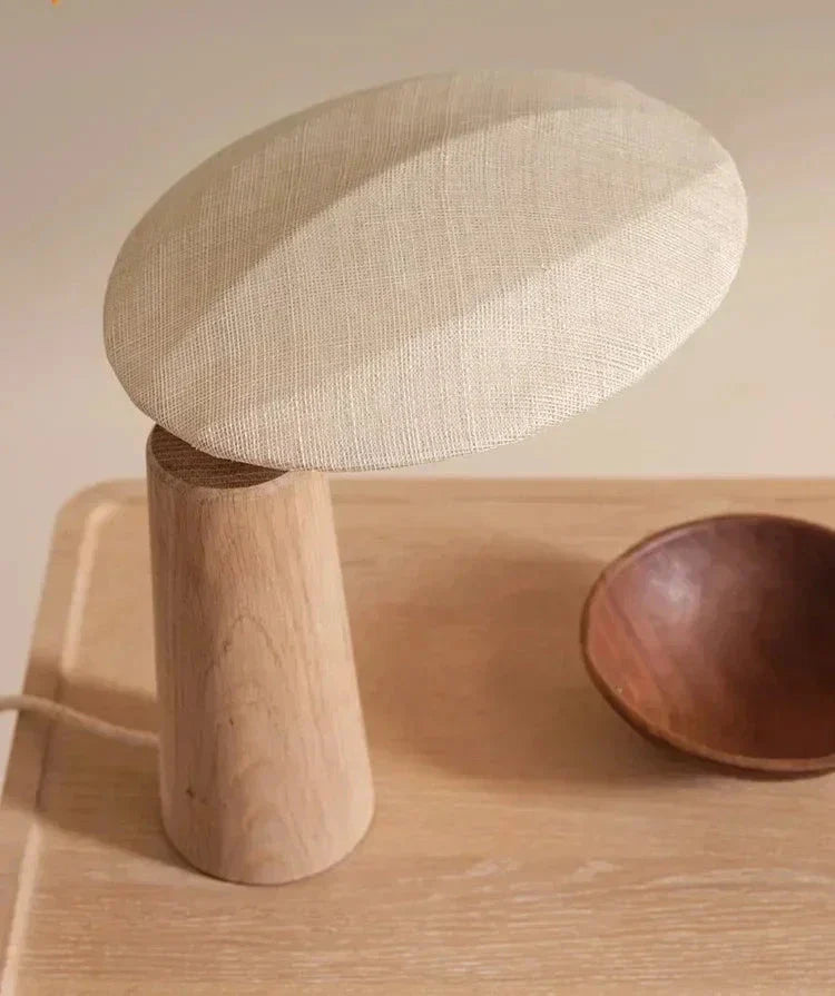 TimberZen LED Tischlampe aus Holz | Vintage Stil | Entspannungslicht für Wohnzimmer & Büro