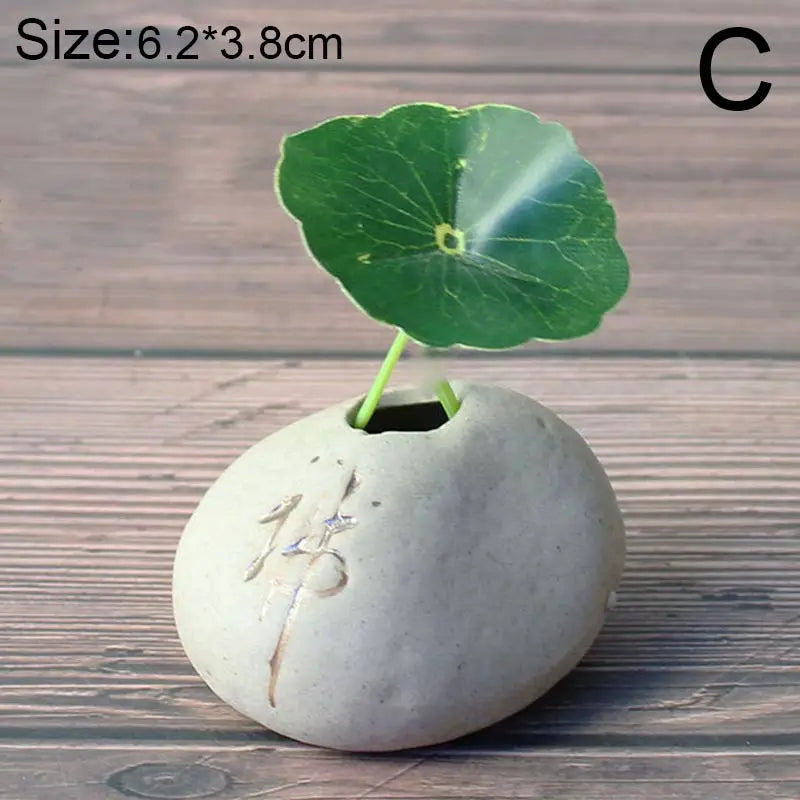 Vaseona Kreative Vase aus Steinzeug | Dekorative Blumen-Vase | Hydroponischer Pflanzentopf | Zen-Stil für Zuhause & Büro