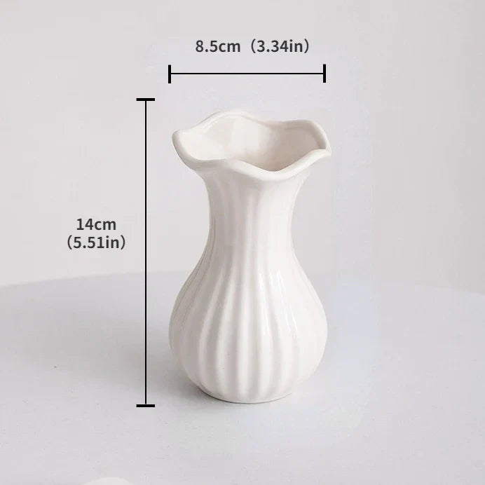 Vasea Nordic Große Keramikvase | Minimalistische Trockenblumenvase | Tisch- & Wohnzimmereinrichtung für Blumenarrangements