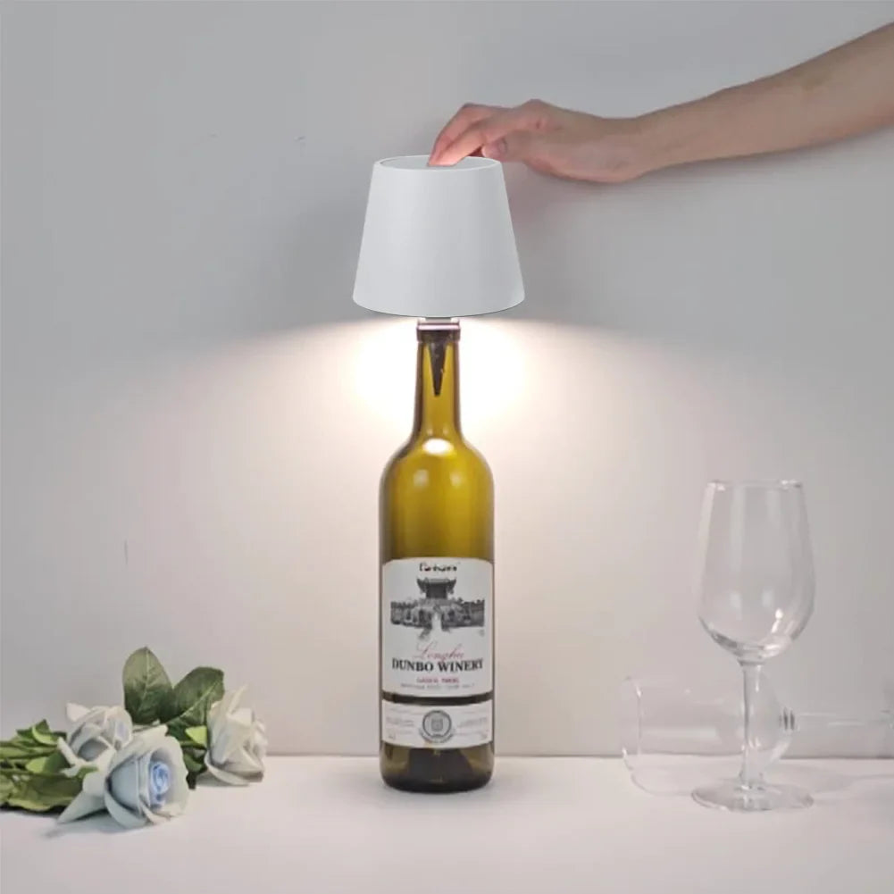 GlowBottle Kabellose LED Weinflaschenlampe | Touch-Steuerung | Dimmbares Stimmungslicht | Type-C Ladefunktion