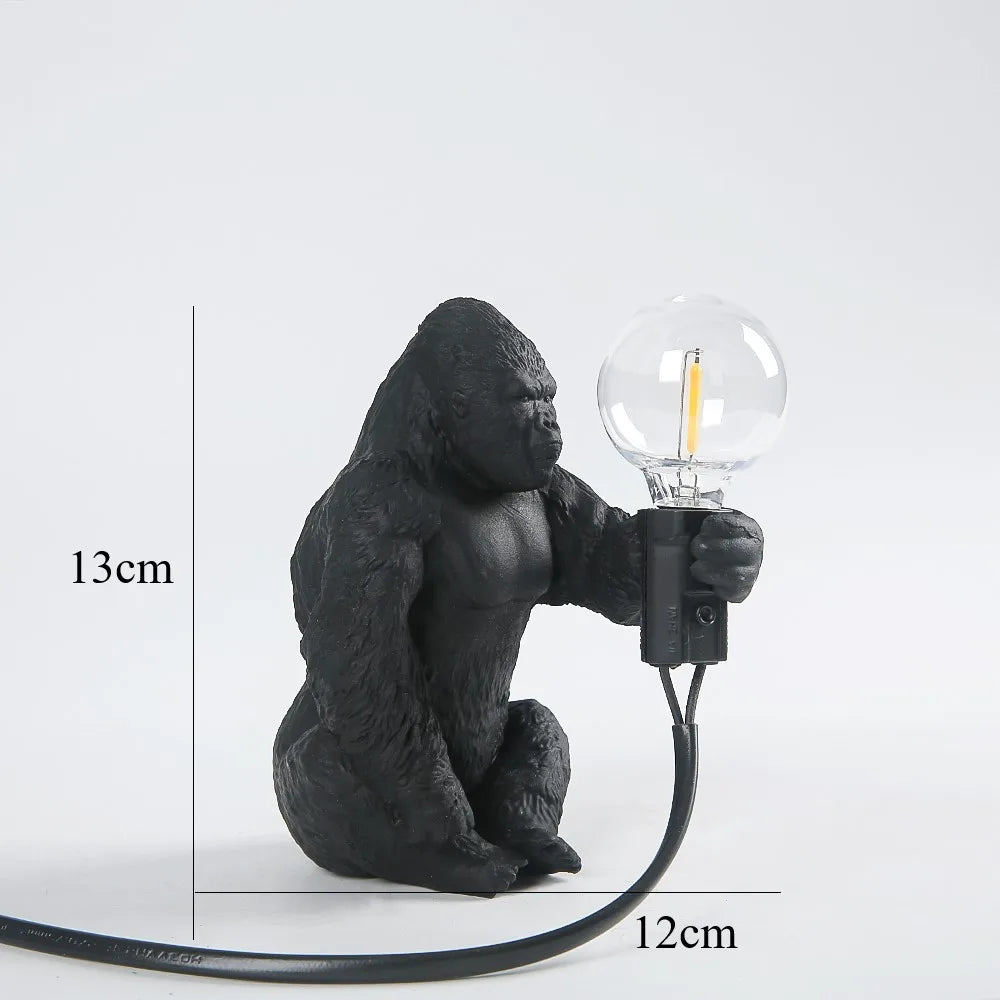 PrimalGlow Gorilla Tischlampe | LED Nachtleuchte | Tierische Tischbeleuchtung für Zuhause
