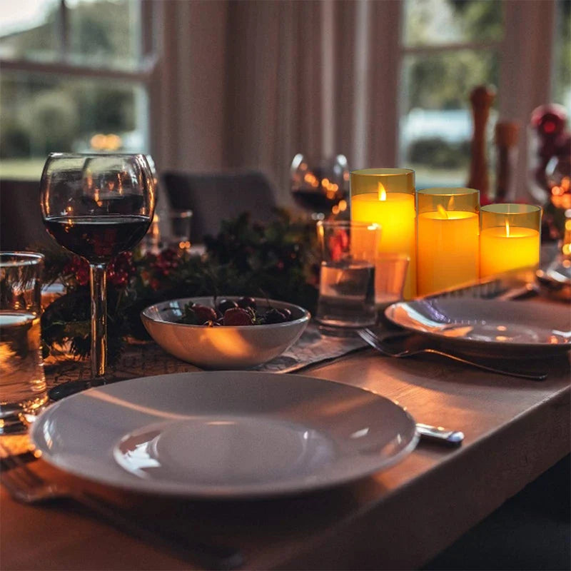 GlowLite™ Flammenlose LED Kerzen Set 3-teilig | Sicheres Stimmungslicht für Zuhause | Dekorative LED Kerzen