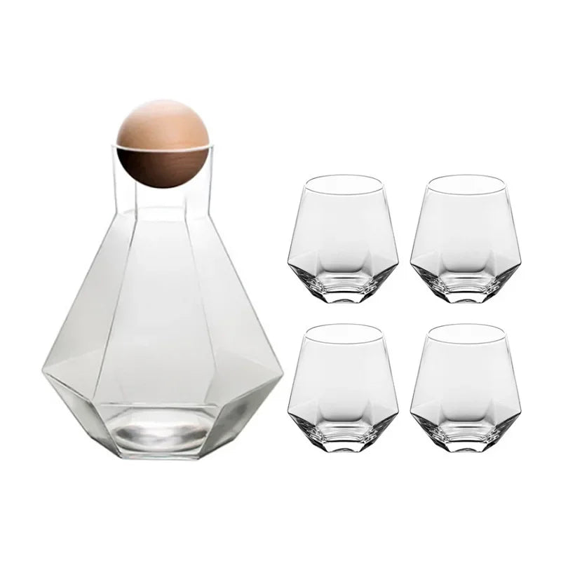 CrystalServe Diamond Design Trinkglas-Set (5-teilig) | Luxuriöses Glasdesign für stilvolle Getränke