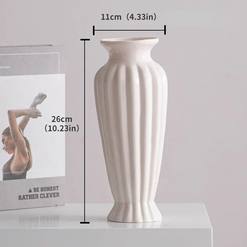 Vasea Nordic Große Keramikvase | Minimalistische Trockenblumenvase | Tisch- & Wohnzimmereinrichtung für Blumenarrangements