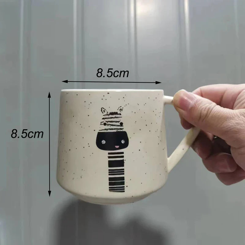 CupBuddy Niedliche Cartoon-Keramiktasse | Kaffeetasse & Milchteebecher | Frühstückstasse als Geschenkidee & Trinkgeschirr