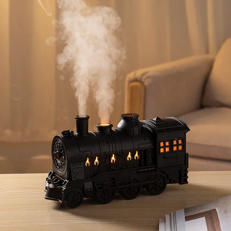 SteamAura Retro Train Öl-Diffuser & Luftbefeuchter | Ätherische Öle | Aromatherapie & Stimmungslicht | USB-Betrieb