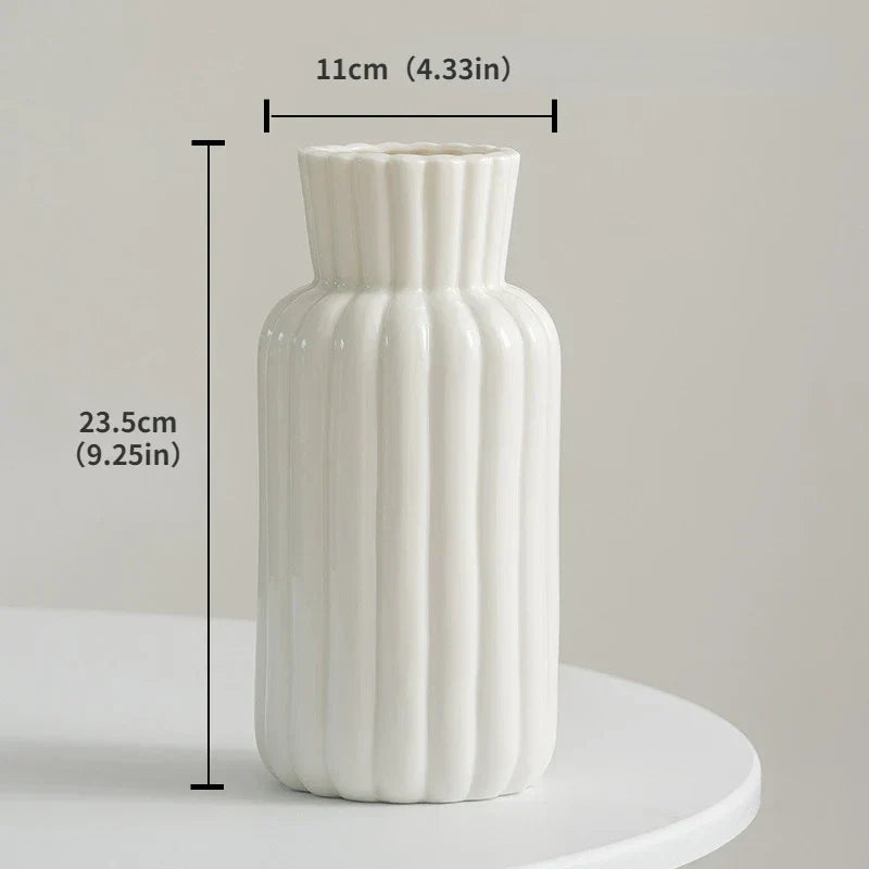 Vasea Nordic Große Keramikvase | Minimalistische Trockenblumenvase | Tisch- & Wohnzimmereinrichtung für Blumenarrangements