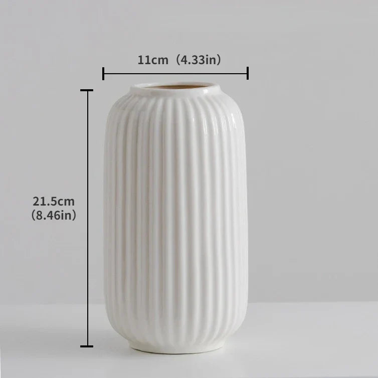 Vasea Nordic Große Keramikvase | Minimalistische Trockenblumenvase | Tisch- & Wohnzimmereinrichtung für Blumenarrangements