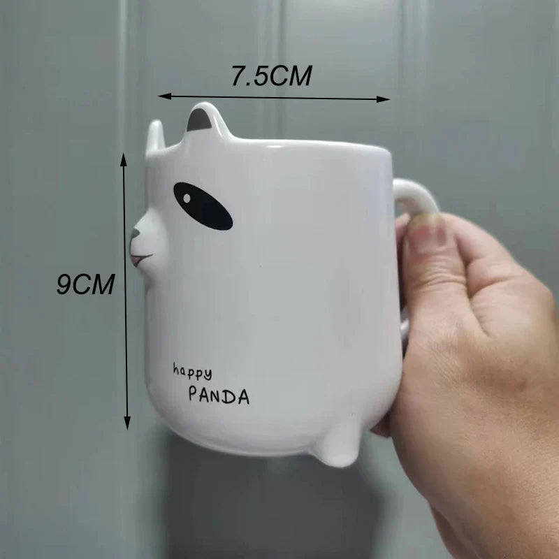 CupBuddy Niedliche Cartoon-Keramiktasse | Kaffeetasse & Milchteebecher | Frühstückstasse als Geschenkidee & Trinkgeschirr