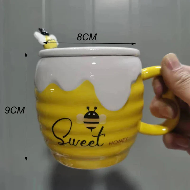 CupBuddy Niedliche Cartoon-Keramiktasse | Kaffeetasse & Milchteebecher | Frühstückstasse als Geschenkidee & Trinkgeschirr