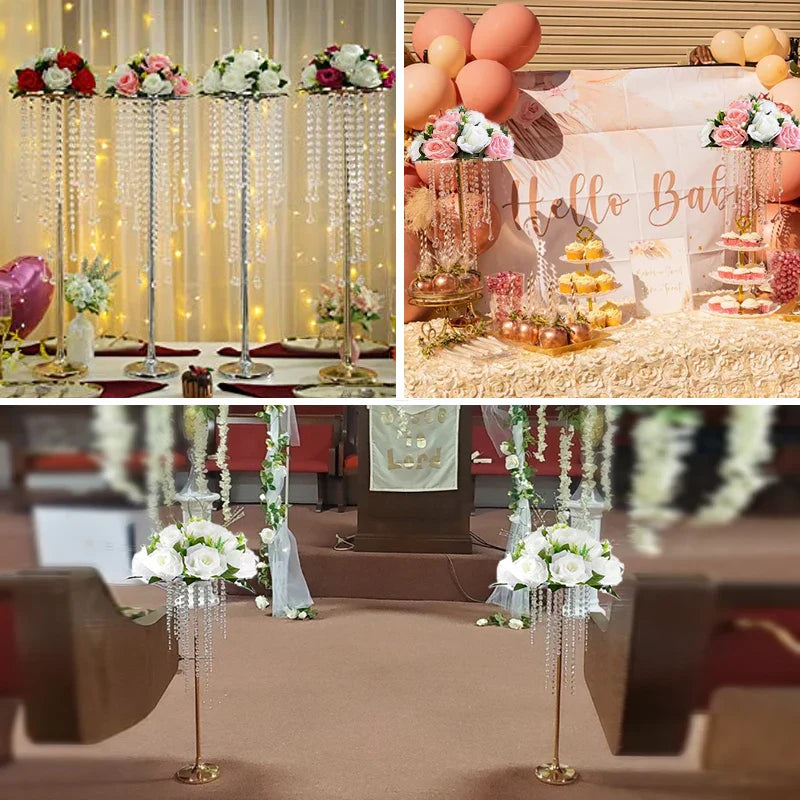 Florevia Metall Blumenständer & Kerzenhalter | Hochzeit Mittelstück | Blumenregal & Deko für Veranstaltungen | Elegante Tischdeko