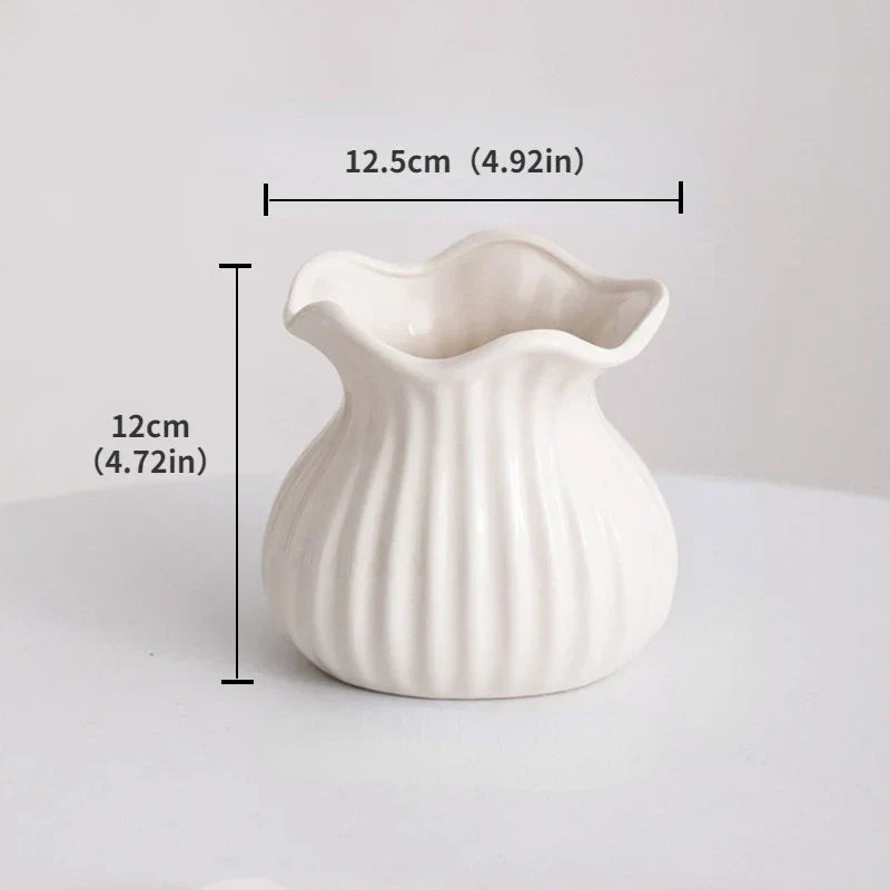 Vasea Nordic Große Keramikvase | Minimalistische Trockenblumenvase | Tisch- & Wohnzimmereinrichtung für Blumenarrangements