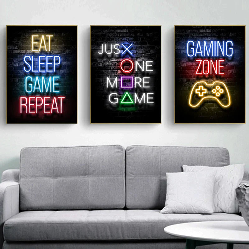GameVibe Exquisite Gaming Art Poster Leinwanddruck | Hochwertige Wandkunst | Dekoration für Gamer & Spielzimmer