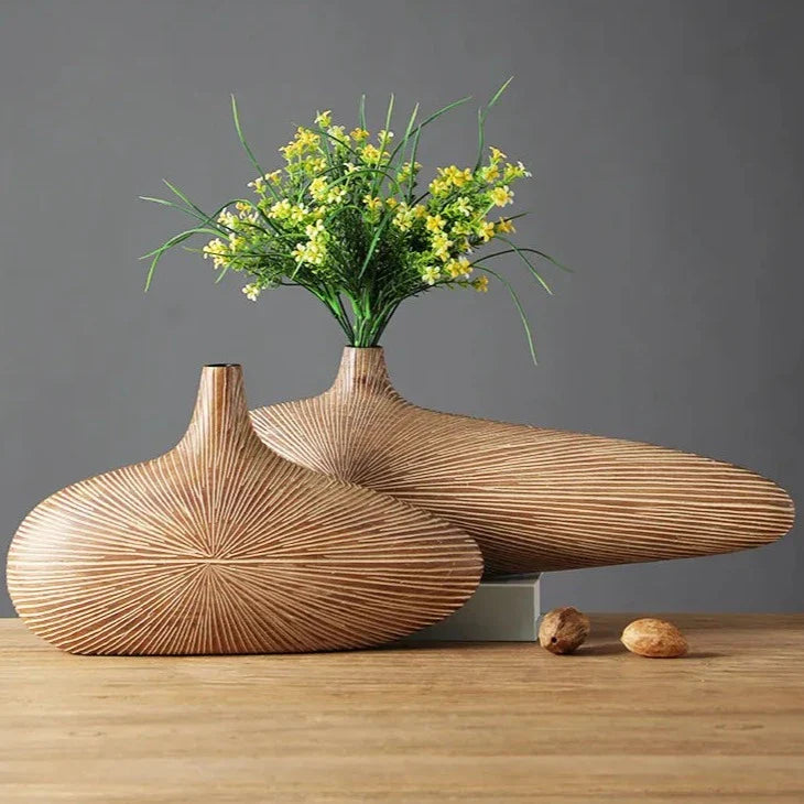 ClayAura Sahara Skulpturierte Vase | Handgefertigt | Moderne Deko für Zuhause | Elegantes Design