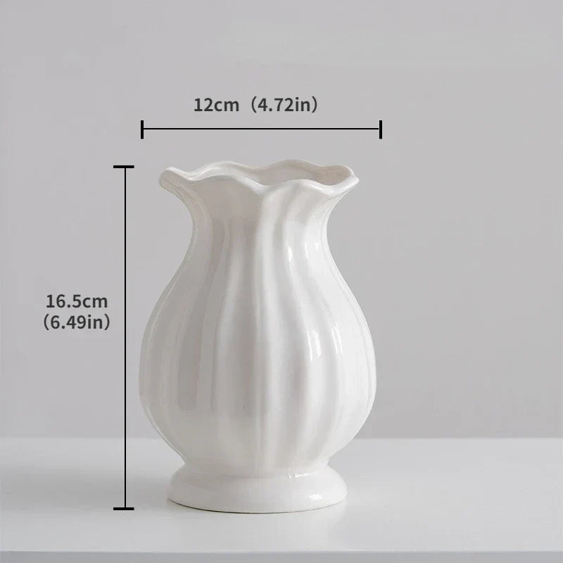 Vasea Nordic Große Keramikvase | Minimalistische Trockenblumenvase | Tisch- & Wohnzimmereinrichtung für Blumenarrangements