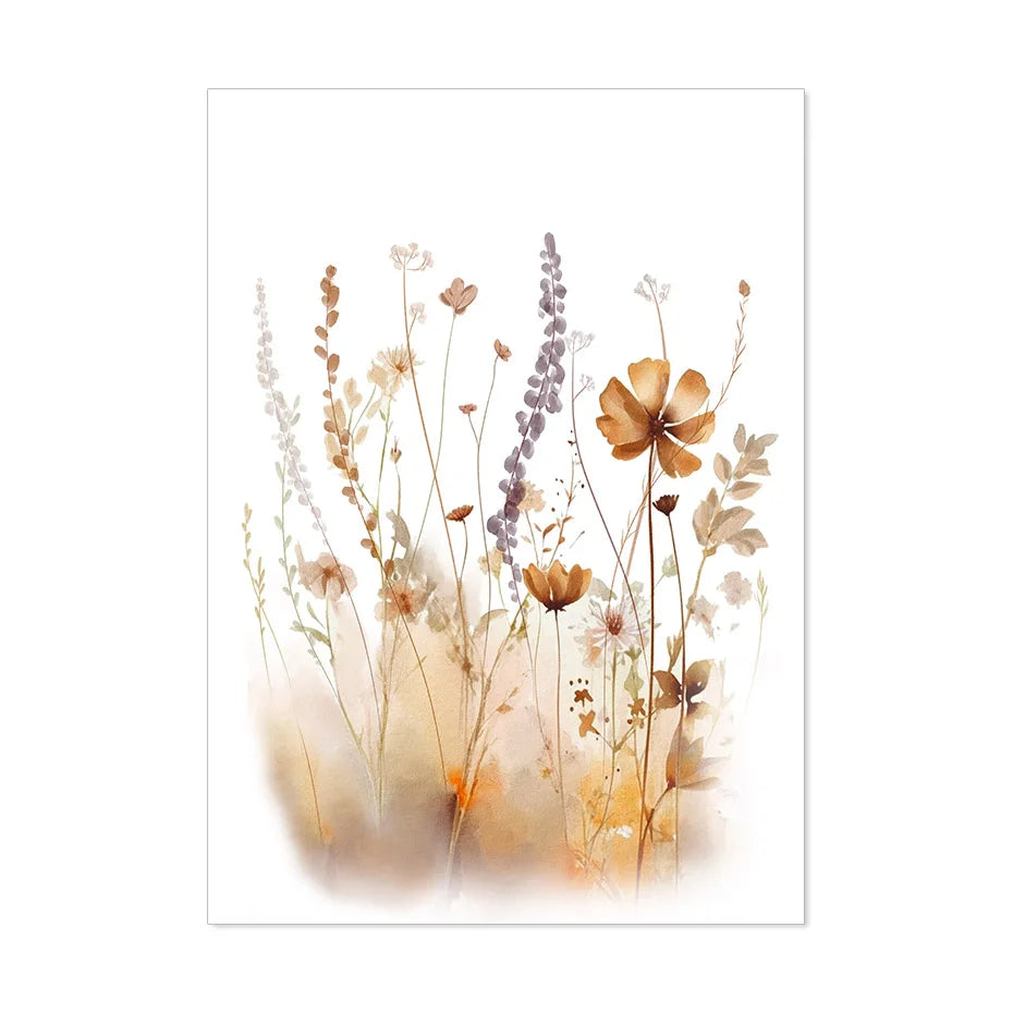 ArtisBloom Botanisches Aquarell Poster | Leinwanddruck mit Blumen & Blättern | Wandkunst für Wohnzimmer & Heimdekoration
