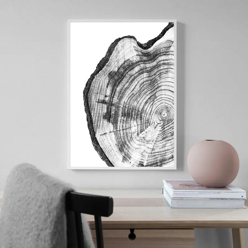 TimberArt Baumstumpf Leinwand | Naturinspirierte Wanddekoration | Holzoptik Kunst für Zuhause