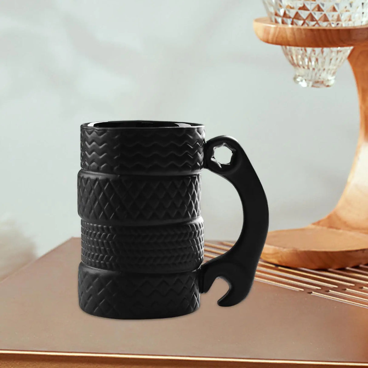 GearMug Radreifen-Kaffeetasse | Kreatives Trinkgeschirr | Frühstückstasse für Autoliebhaber | Einzigartiges Geschenk