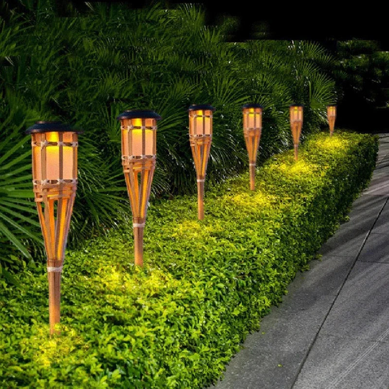 TikiGlow Solar-Fackel 5er-Set | Flammenoptik LED Gartenleuchten | Solarbetrieben | Dekoratives Licht für Außen