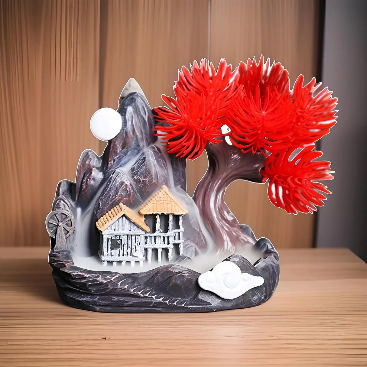 MystiCascade Rückfluss Räucherstäbchenhalter | Wasserfall Räuchergefäß | Deko für Yoga, Meditation & Steingarten