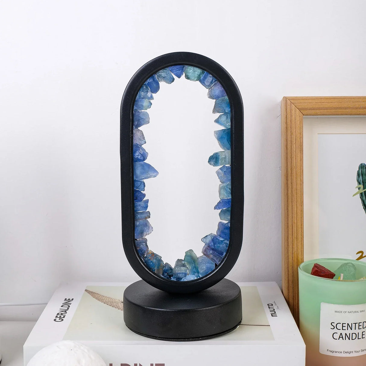 CrystalLoom Amethyst Nachtlicht | Natürliches Ovallicht | Stimmungsvolles Design für Schlafzimmer & Dekoration