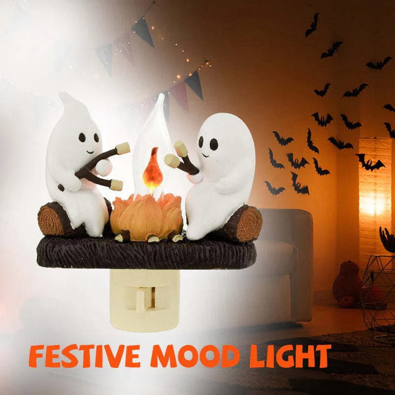 GhostlyGlow Halloween Nachtlicht | Gruselige LED-Lampe | Stimmungsvoller Halloween Deko für Zuhause