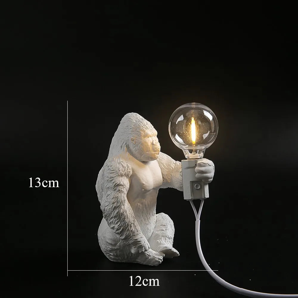 PrimalGlow Gorilla Tischlampe | LED Nachtleuchte | Tierische Tischbeleuchtung für Zuhause