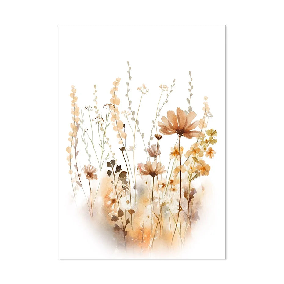 ArtisBloom Botanisches Aquarell Poster | Leinwanddruck mit Blumen & Blättern | Wandkunst für Wohnzimmer & Heimdekoration