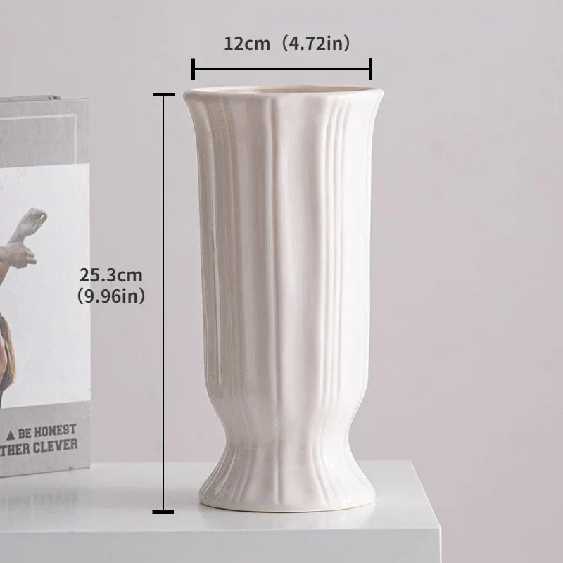 Vasea Nordic Große Keramikvase | Minimalistische Trockenblumenvase | Tisch- & Wohnzimmereinrichtung für Blumenarrangements