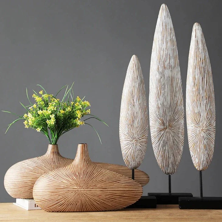 ClayAura Sahara Skulpturierte Vase | Handgefertigt | Moderne Deko für Zuhause | Elegantes Design