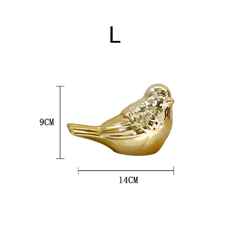 NordNest Porzellan-Vogel Dekofigur | Tisch- & Heimdekoration aus Keramik | Gold & Silber Design für moderne Wohnräume